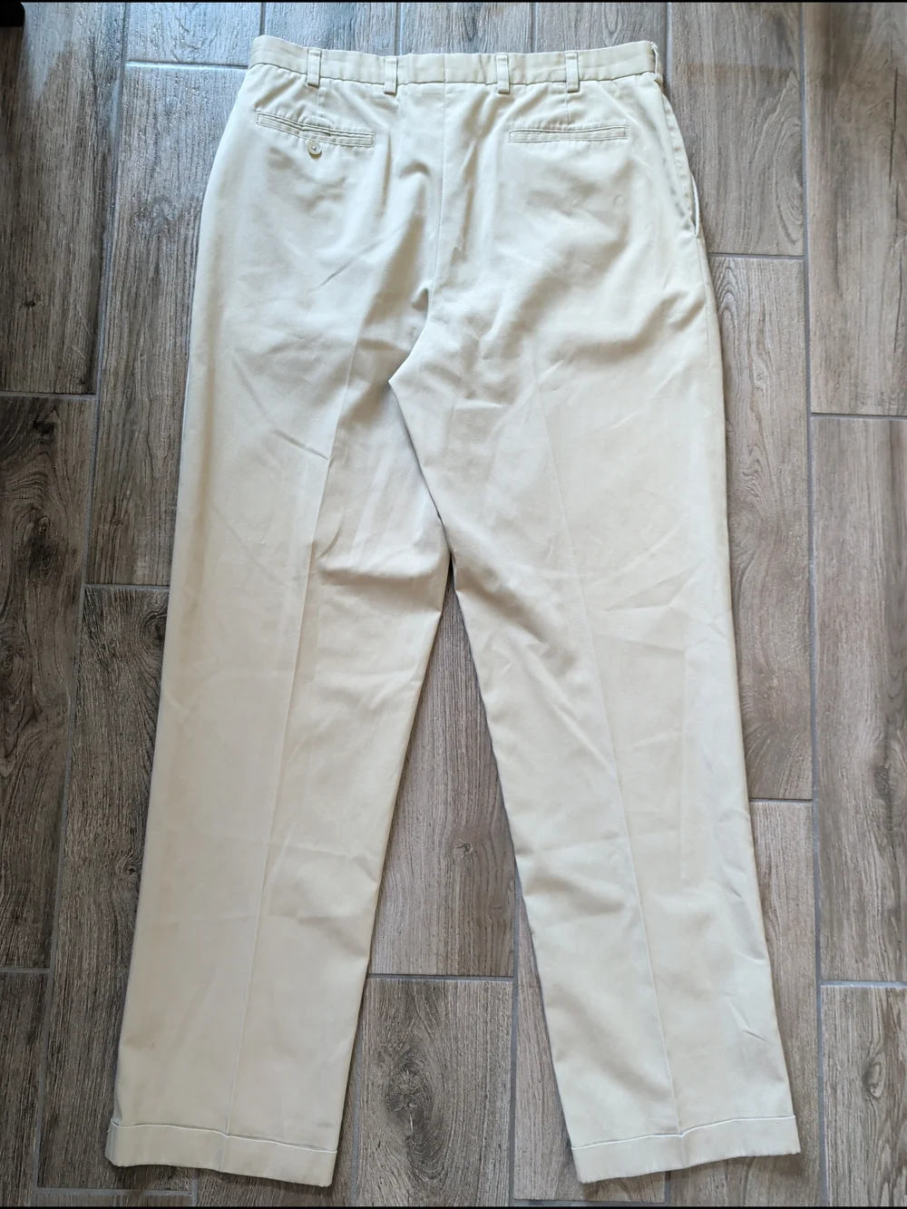 John W. Nordstrom Beige Pleated Cuffed Chinos  38x36